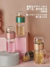 おしゃれな二重層茶こぼれ防止ボトル【携帯便利・オフィス用・お茶抽出可能】