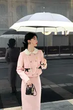 小香風サロペットワンピース【ショートジャケット付き・秋用】（セットアップ対応）