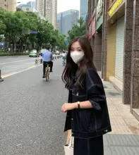 竹繊維コットンデニムジャケット【ゆったりサイズ・ショート丈・女性用】