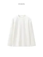 白色モダール混紡長袖Tシャツ【秋冬用・クルーネック・インナーウェア】
