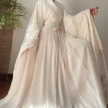 魏晋風デザインの交領広袖着物風ルーススカート【春秋用・ハイウエスト】（セットアップ対応）