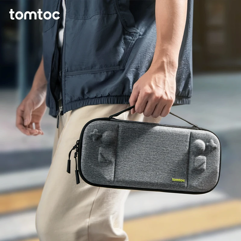 tomtoc Steam Deck専用収納ケース：薄型ポータブルハンドル付きで持ち運びを最適化