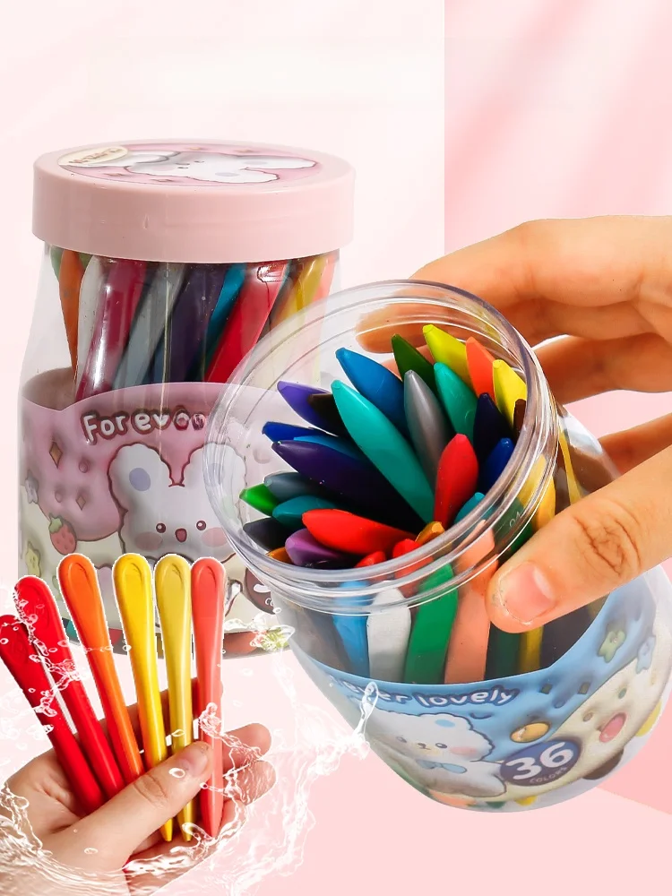 36色三角形クレヨンセット：安全で洗える子供用絵の具の選び方と実際の使い方