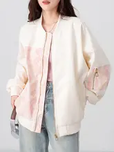 レトロ風ベースボールジャケット【春秋用・ゆったりデザイン・カジュアル】