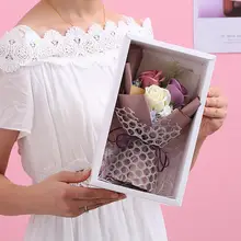 フラワーボックス コサージュ風のソープフラワーアレンジメント【母の日・誕生日・ギフト用】