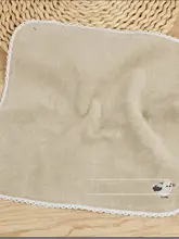 黒猫刺繍入り コットン製ハンドタオル【厚手・柔らかい・吸水性良好】