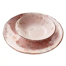 美濃焼の桜柄磁器食器【粉色・洗面器対応・食洗機使用可】