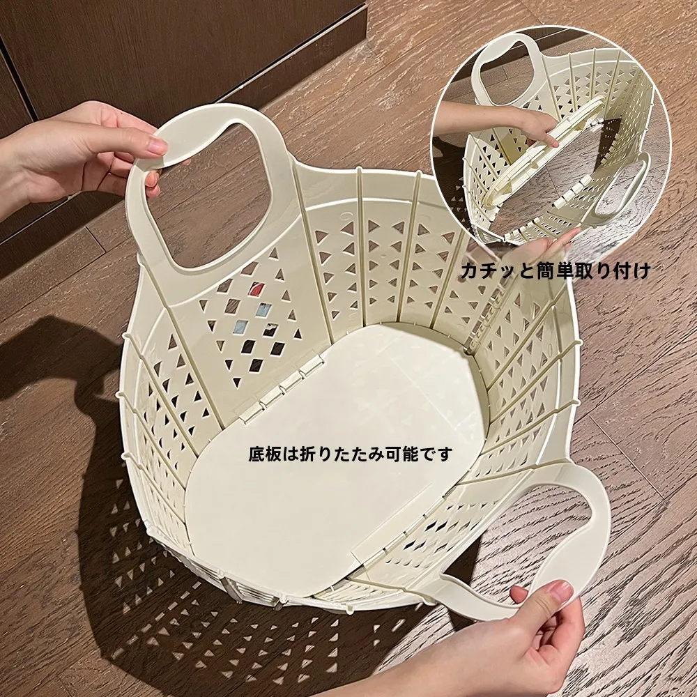折りたたみ式壁掛け洗濯カゴ：バスルームで効率的に衣類を収納するための実用設計