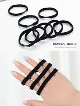 極上の柔らかさの黒色ヘアゴム【太め編み込み・耐久性・馬尾用】