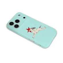 薄荷ミントグリーン星柄の二合一スマホケース【iPhoneおよびAndroid対応】（セットアップ対応）