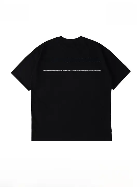 シンプルな黒色のコットン半袖Tシャツ【メンズ・ゆったり・クルーネック・夏用】