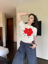 ゆったり楽な着心地！韓国風プリントTシャツ【カジュアル・大きいサイズ・短袖】（セットアップ対応）