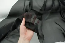 優雅な透け感！星光微光沢の黒白杏色マットシフォンオーガンジー生地