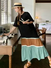 した雰囲気のTシャツワンピース【夏用・ビッグシルエット・リゾートスタイル】（セットアップ対応）