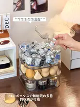 デスクトップ用 大容量回転式ヘアアクセサリー収納ボックス【多層構造・防塵】
