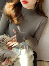 高級感あるハイネックニットトップス【秋冬用・レディース・ビジネスカジュアル】