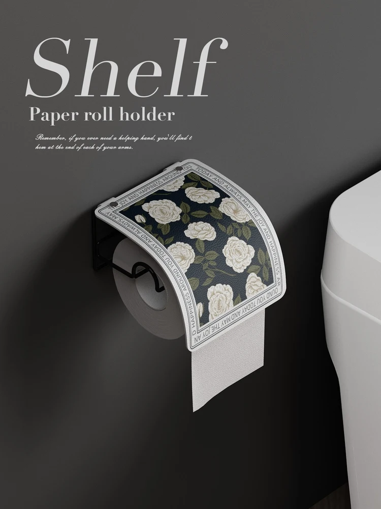 おしゃれな手描き花鳥デザインのトイレットペーパーホルダー：北欧風小清新スタイルの壁掛け式実用ガイド