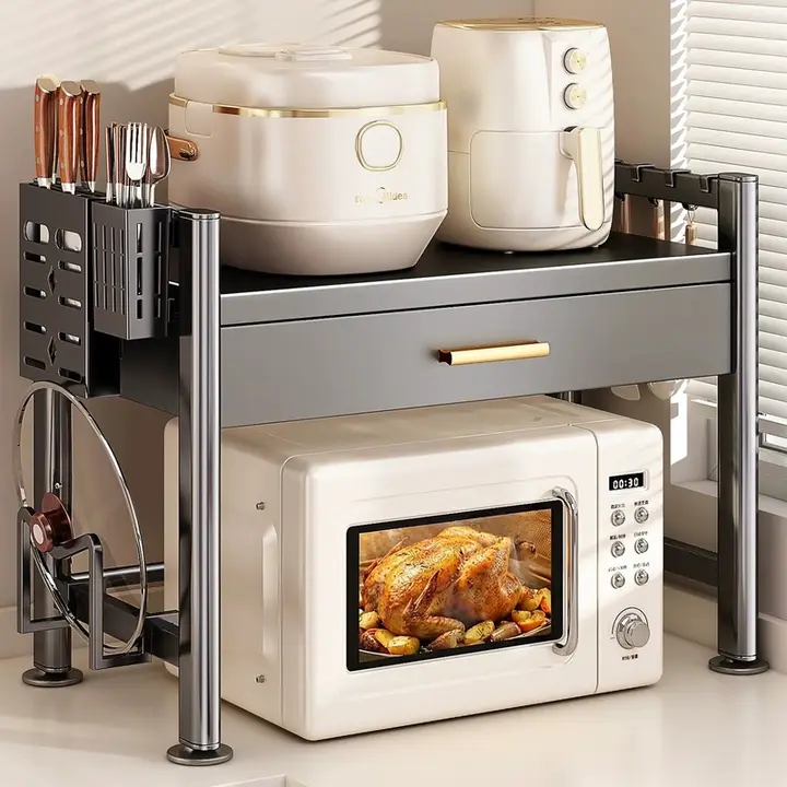 キッチン用電子レンジラック【調味料収納・多段式・家庭用】