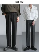 スラックス メンズ ドレープ感 ワイド ストレート きれいめ カジュアルパンツ 春 秋 韓流 トレンド 「ZPZ」