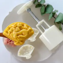 梅花鹿形状の緑豆ケーキ型【中秋節用・50gサイズ・扇形デザイン】