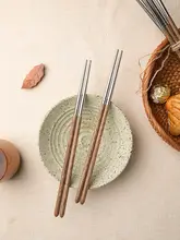 抗菌防霉の304ステンレス製ハシ【チキンウィングウッド・食品級・滑り止め付き】