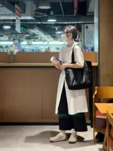 夏用のホワイトコットンシャツワンピース【中長丈・ショートスリーブ・重ね着対応】