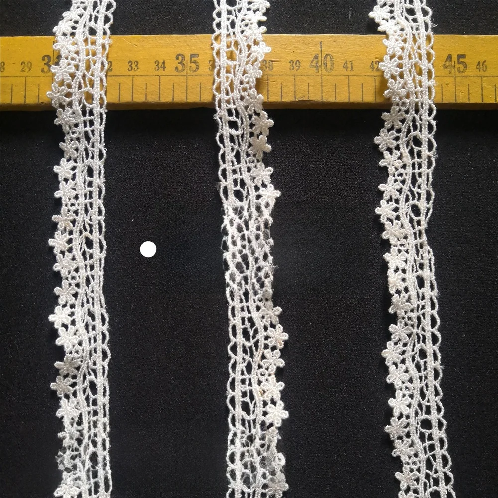 水溶性レース花柄リボン：幅2.5cmの服飾用とDIY刺繍に最適な生地タイプ