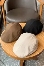 イギリス風ヴィンテージキャスケット帽【無地・ユニセックス・シンプルデザイン】