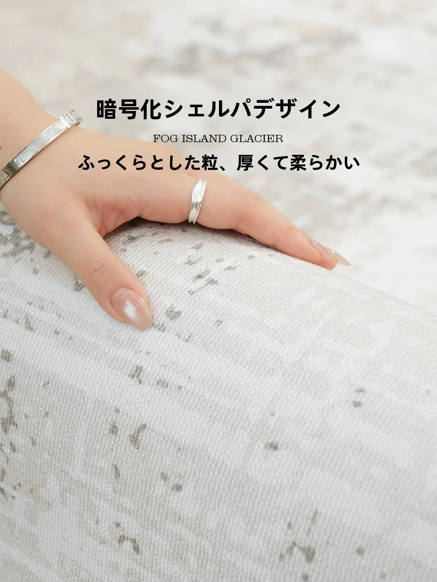 モダンシンプルリビングカーペット：2畳サイズの長方形タイプで実用性と清潔性を実現