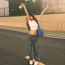 アメリカンヴィンテージ風 クロップド Tシャツ【ホワイト・フィット感のあるデザイン】