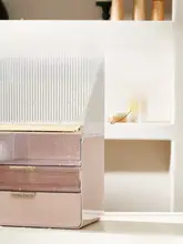 化粧品 収納ボックス デスクトップ 引き出し式 ドレッサー 置物台 透明 防塵