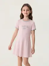 レトロスポーツスタイル 女の子用 極上の柔らかさロ ribbed ワンピース【夏用】（セットアップ対応）