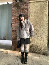 ダブルフェイスビジューコート【秋冬用・甘くてクール・通勤対応】