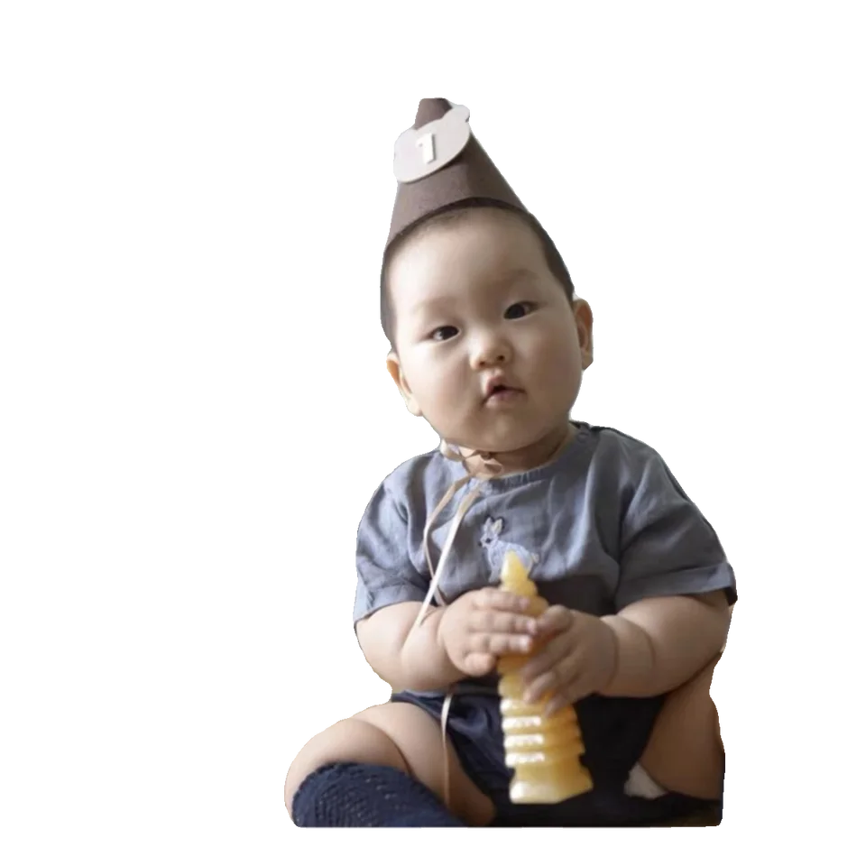 レトロブラウンくまの頭デザイン 子供用バースデーハット【男の子・女の子・お祝い飾り用】