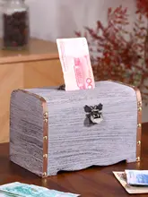木製貯金箱【小学生用・出入り口なし・家庭用・貯蓄対応】