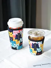 4mm厚手ネオプレンコーヒーカップカバー【防冷凝・断熱・持ちやすい・再利用可能】
