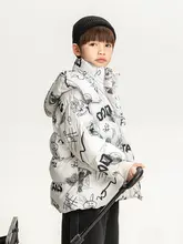 男の子用 保温コットンジャケット【フード付き・アメリカンスタイル・グラフィティデザイン】