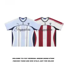 アメリカンレトロストライプのスポーツTシャツ【ユニセックス・ゆったりとしたラグラン袖・夏用・短袖】