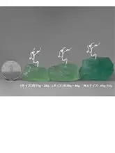 天然緑色フルオライト梅花茶台置物【茶席用・純銀S925製】