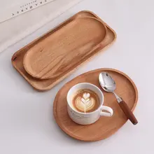 無垢材の楓製オーバル型トレイ【ケーキやデザート用・コーヒーカップマット付き】
