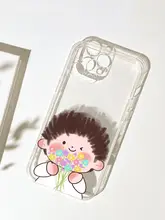 iPhone用透明シリコンケース【花束デザイン・カップル向け・耐衝撃】