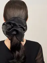 超大サイズの黒いネットヘアゴム【豚の腸・弾力性あり・髪をまとめるのに適したデザイン】