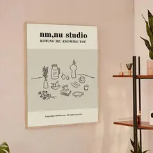 現代的なミニマリストの抽象アートパネル【洋梨とオレンジ・カフェやレストランに最適】