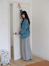 色柄微起毛の長袖カーディガン【レトロチェック・軽やかな着心地】