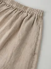 リネン素材のAラインスカート【雪花模様・ウエストゴム】（セットアップ対応）