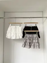 高腰デザインのふんわりケーキスカート【甘い雰囲気・女性用・シンプルコーデ】（セットアップ対応）
