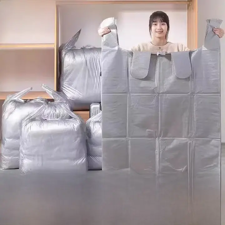 大容量の引っ越し用収納袋【布団や衣類向け・厚手プラスチック製】（セットアップ対応）