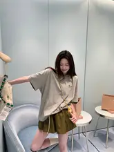 夏用レトロ高腰プリーツスカート【Aライン・ふんわりデザイン】（セットアップ対応）