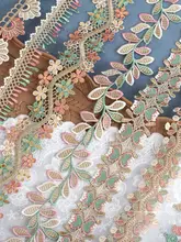 カラフルなポリエステル刺繍レース【手作り服飾・民族風デザイン】