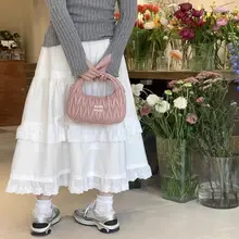 ハーフスカート レディース 春秋 高ウエスト スリム Aラインスカート ゴムウエスト ミディ丈 レース スカート